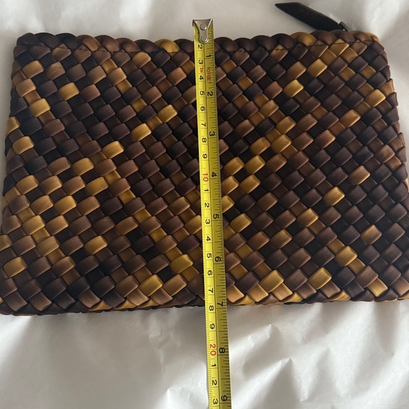 New Naghedi woven neoprene top zip clutch pouch. Color called fez or tortoise. - Picture 6 of 11